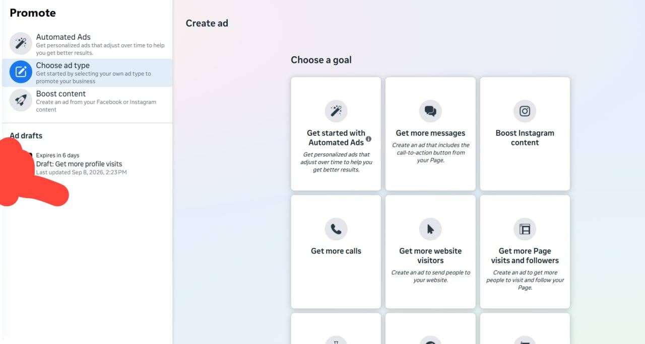 choose goal Engagement.